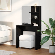 Tavolo da Toeletta Nero in Rovere con Specchio - 74.5 x 40 x 141 cm