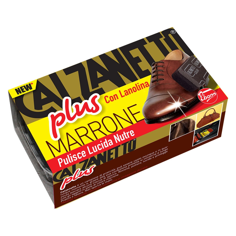 SPUGNA LUCIDA SCARPE 'PLUS' colore marrone- 12 pezzi  - EBANO