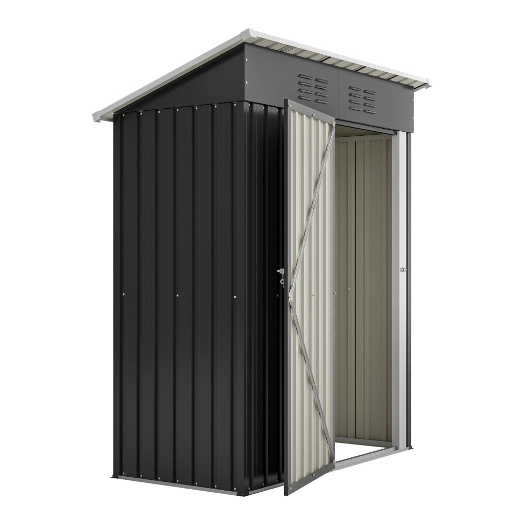 Casetta da Giardino 152x84x182 cm in Metallo Nero - 1.27 m²- Resistente alle intemperie