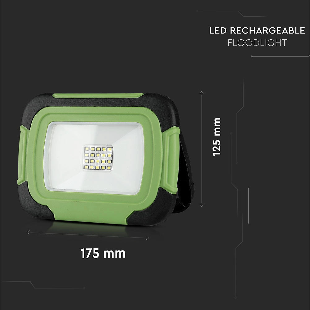 Proiettore LED Ricaricabile 10W SAMSUNG IP44 6400K 700lm – V-TAC – VT-10-R