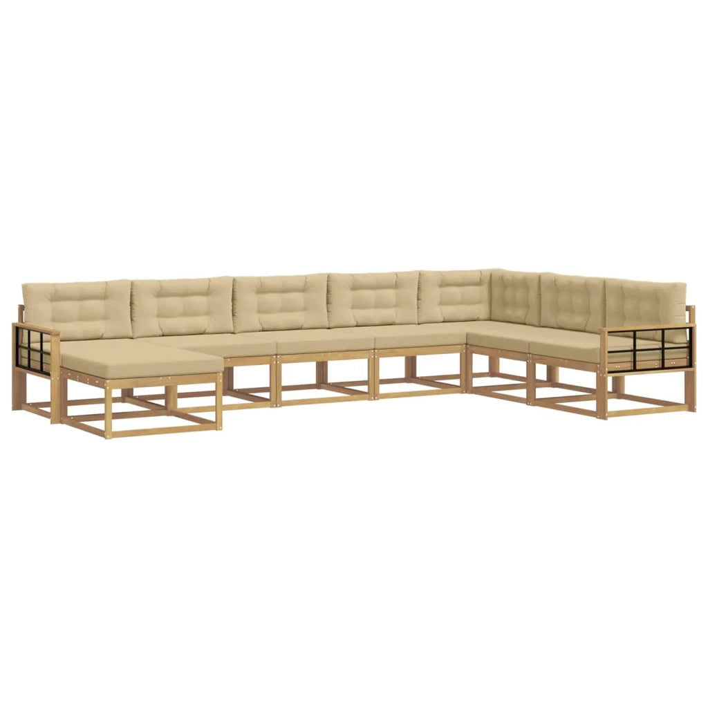 Set di divani da esterno 8 pcs Bianco e Beige