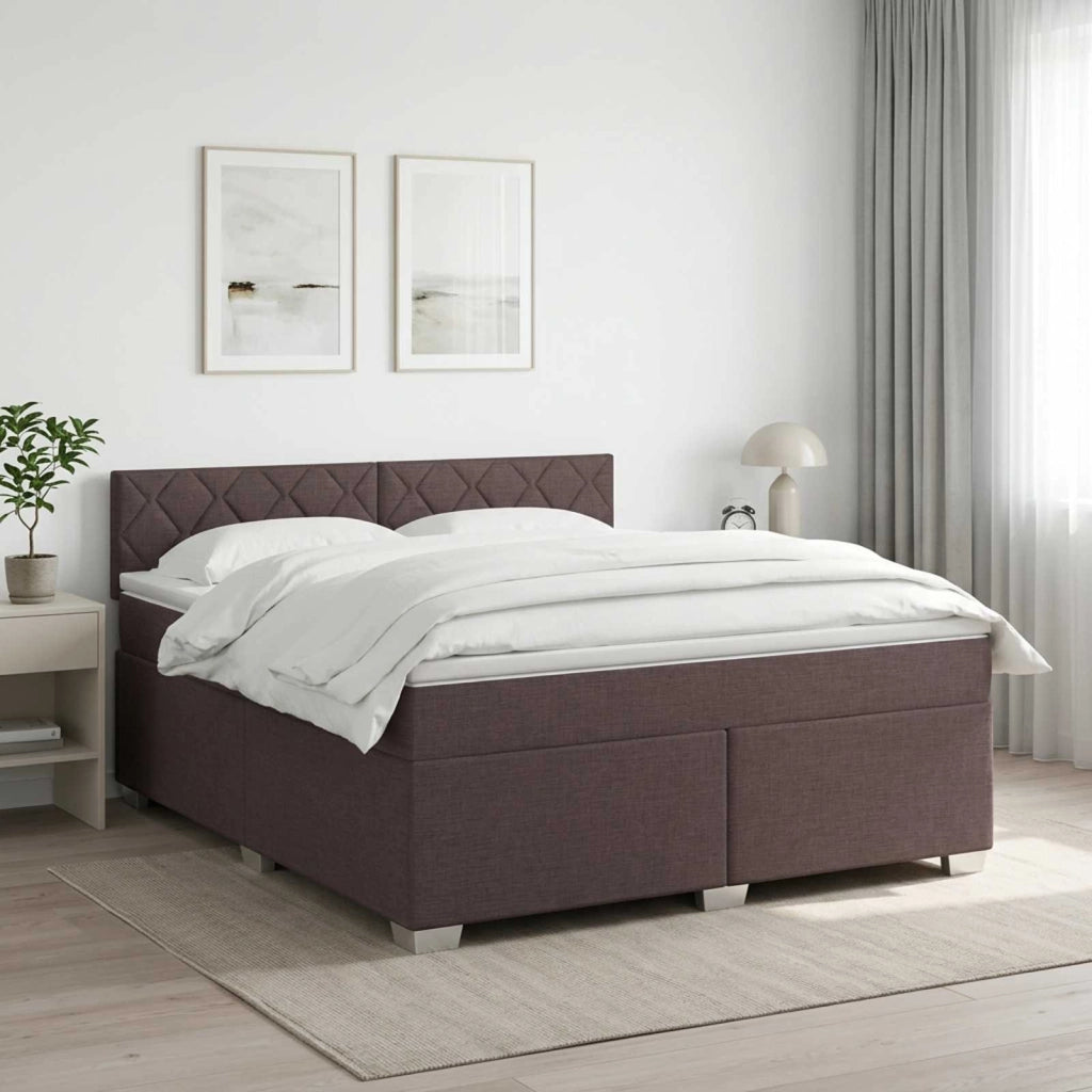 Letto box spring con materasso Marrone Scuro 160 x 200 cm 3450526