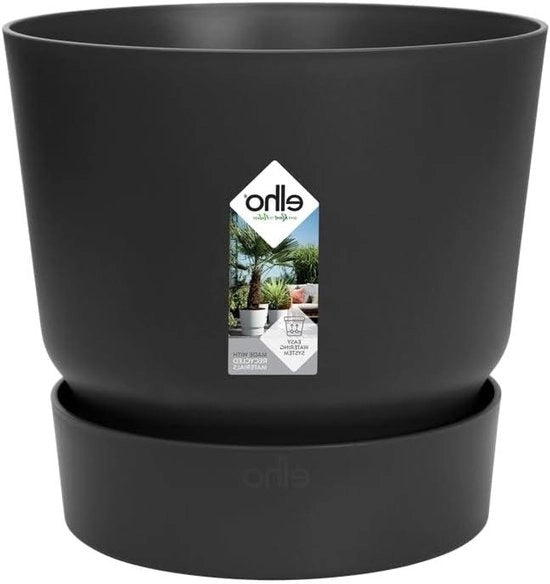 Piantagione per Esterni - 100% plastico riciclato - Ø 16.0 x H 15.3 cm - Nero Vivente