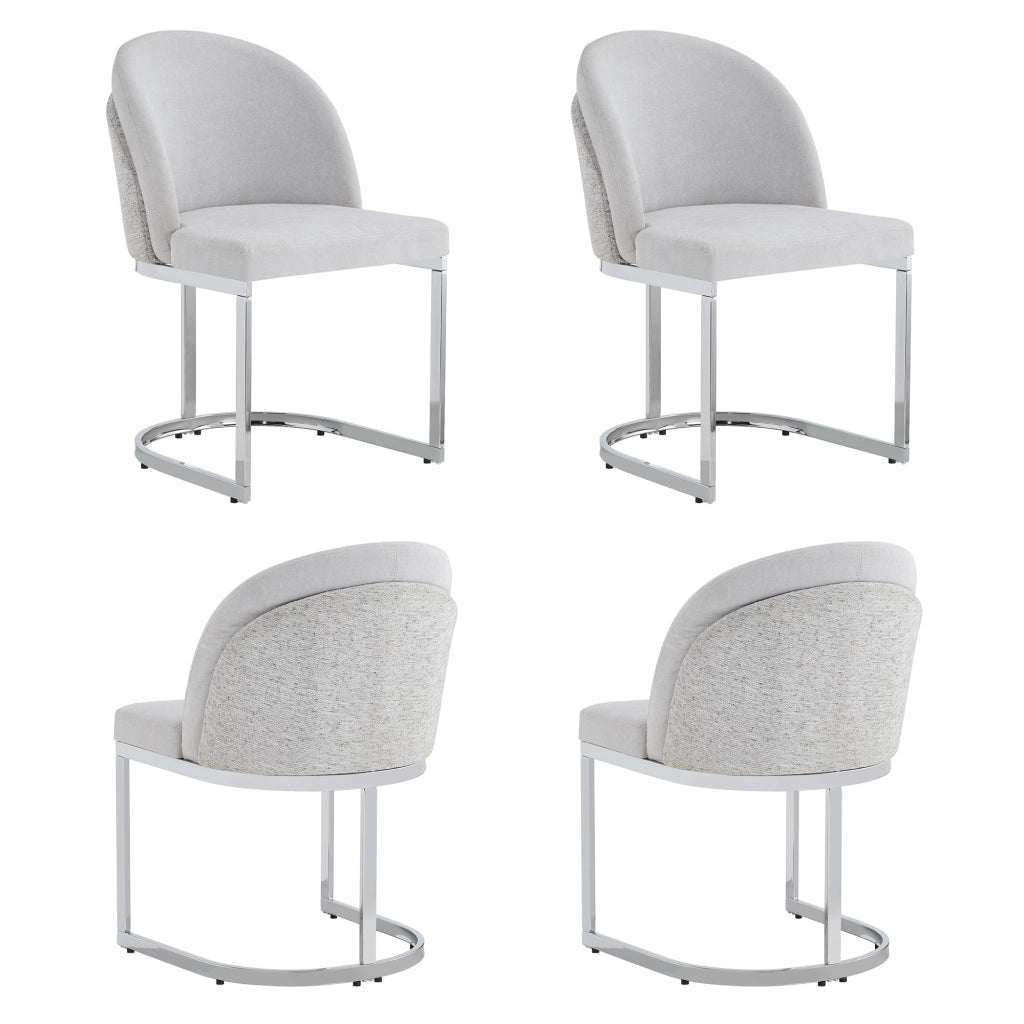 SEDIA da pranzo Set da 4 pezzi 59x52x85 cm Chenille Grigio/Argento