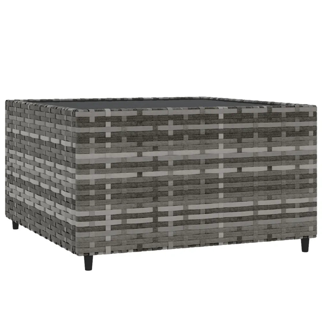 Tavolino-Tavolino da Soggiorno-Tavolino da Salotto Quadrato da Giardino Grigio 50x50x30cm in Polyrattan