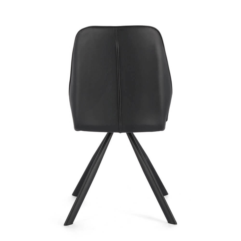 Set di 4 Sedie Imbottite in Similpelle con Gambe in Acciaio - LEO