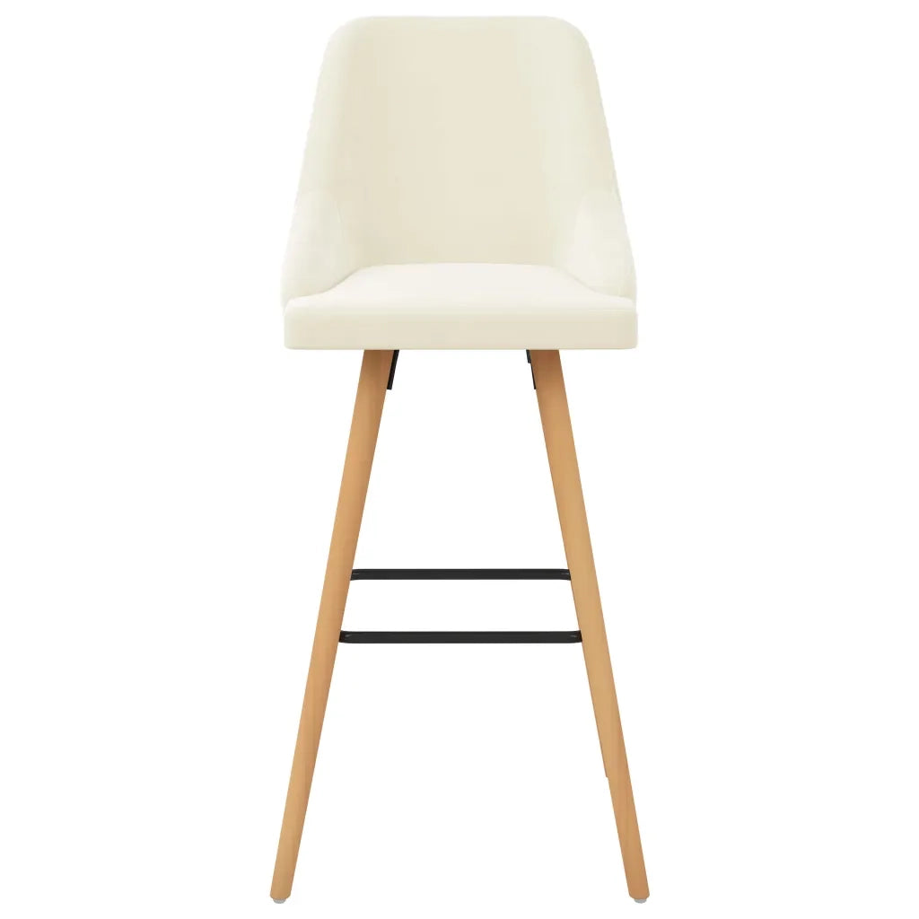 Sedie da Bar 2 pz Crema in Velluto cod mxl 74220