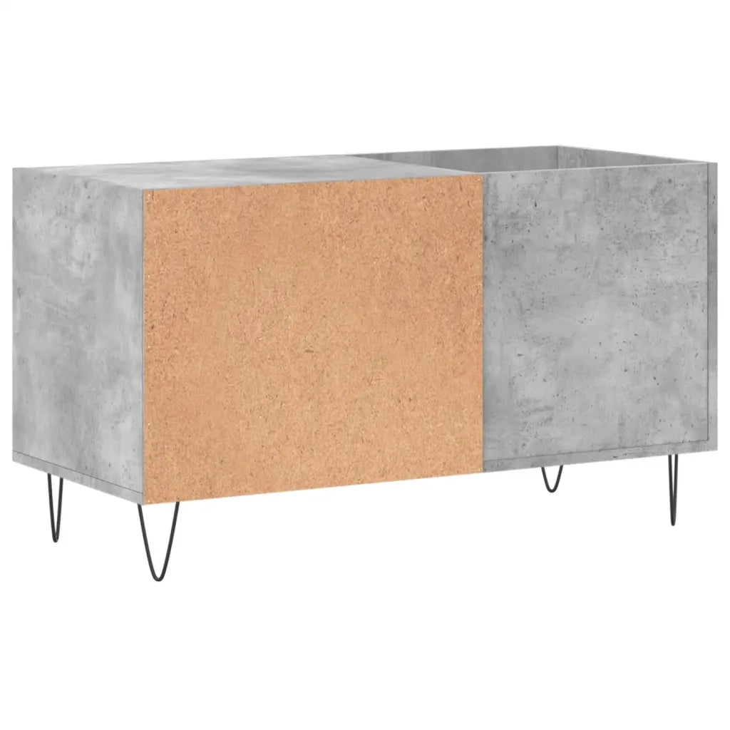 Mobile porta dischi pratico in stile industriale 85 x 38 x 48 cm ampio spazio contenitivo legno grigio cemento 02_0049111