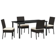 Set da Pranzo per Giardino 5 pz | Set Salotto da Giardino Nero