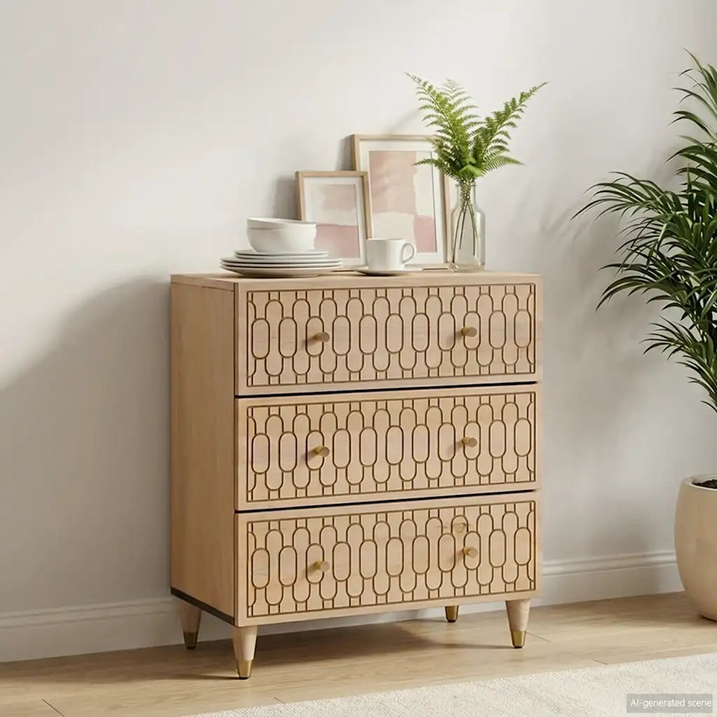 Credenza 60x33x75 cm in Legno Massello di Mango 358251