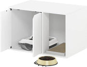 Cassa per gatti - Abitacolo per gatti - Gatto in gabbia - Mobile per animali - Casa per animali - Comodino notturno - Cassa per gatti - Dresser - Ripostiglio per animali - Posto per animali - Sedia per animali - 60 x 39,6 x 40 cm - Bianco