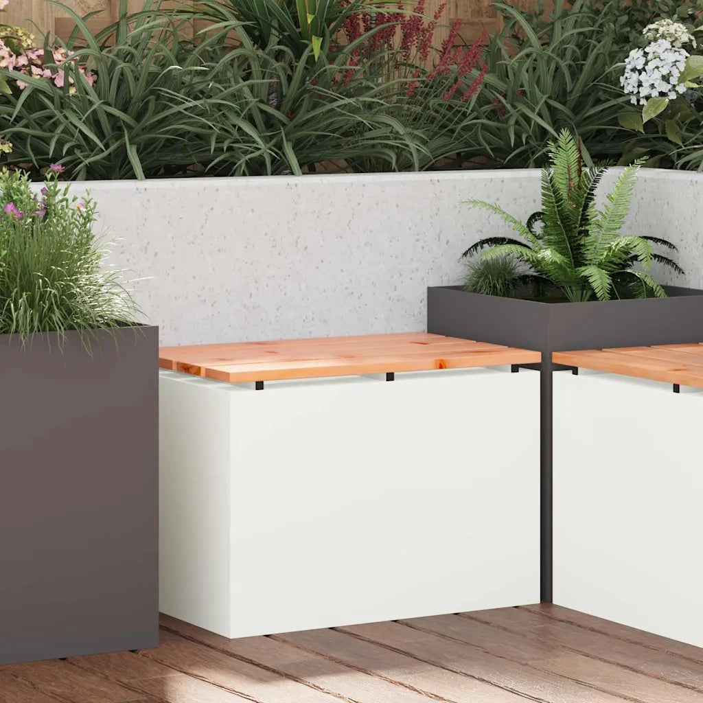 Panchina da giardino Bianco 60 x 40 x 43 cm Acciaio 874892