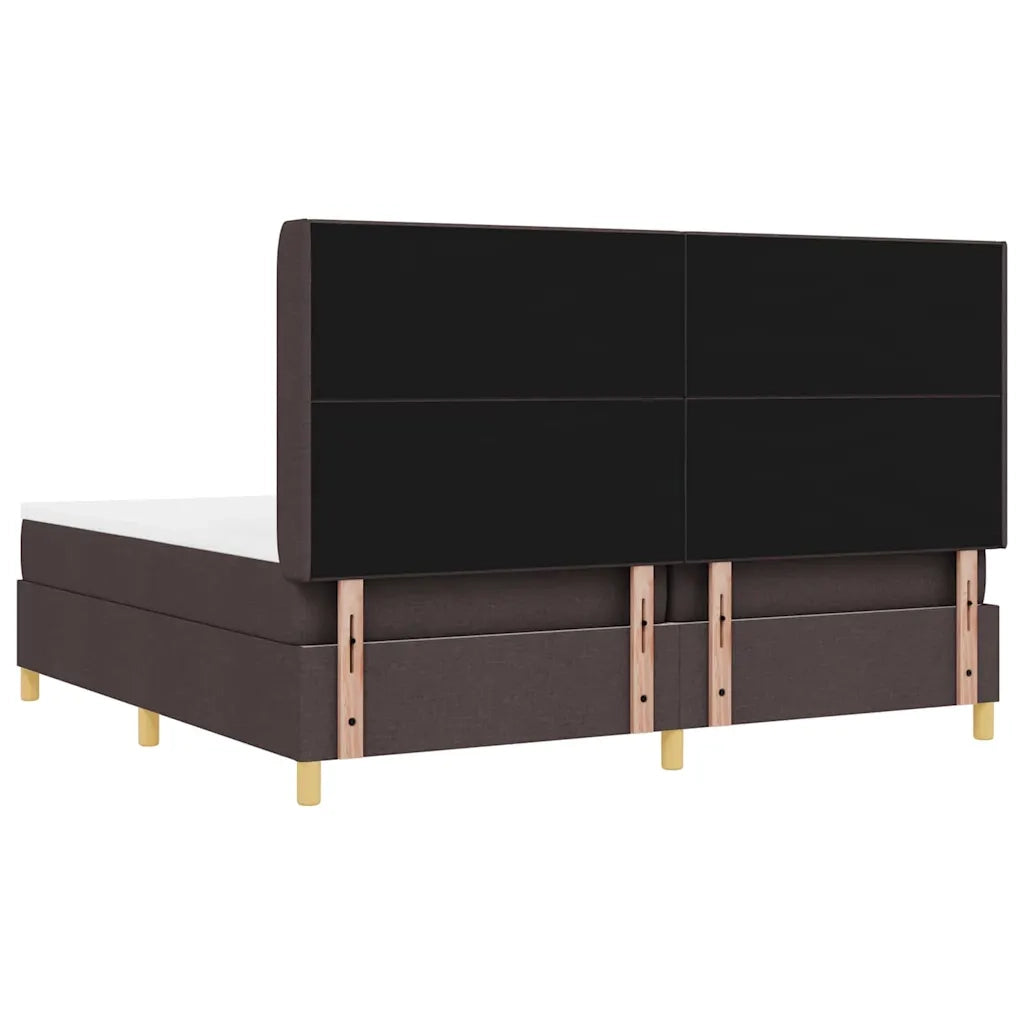 Letto a molle con strisce LED Marrone 200 x 200 cm Tessuto 3343717