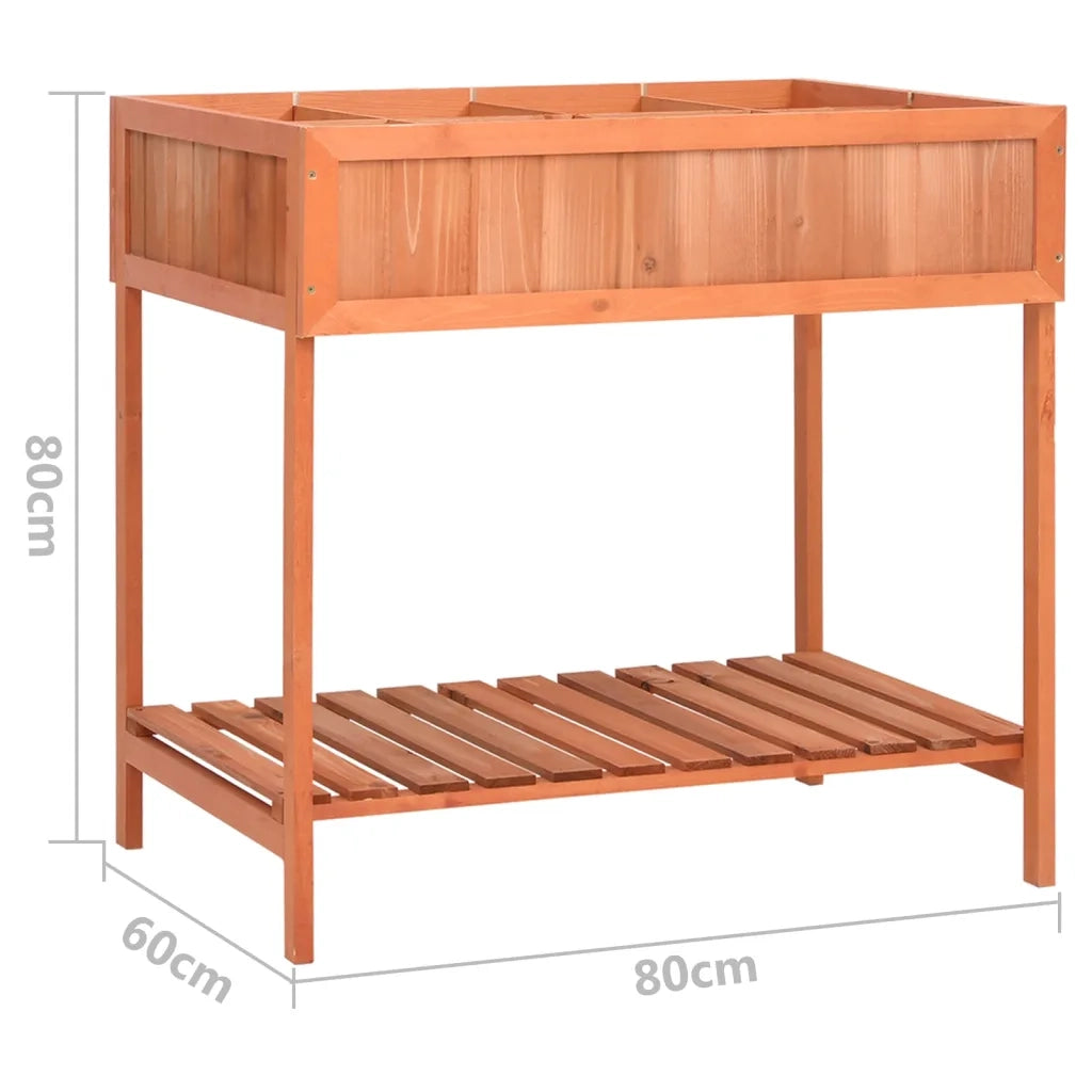 Fioriera per Erbe Aromatiche-Vaso da Esterno-Contenitore per Piante 80x60x80cm Legno Massello di Abete