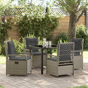 Set da Pranzo per Giardino 5 pcs Grigio chiaro polyrattan