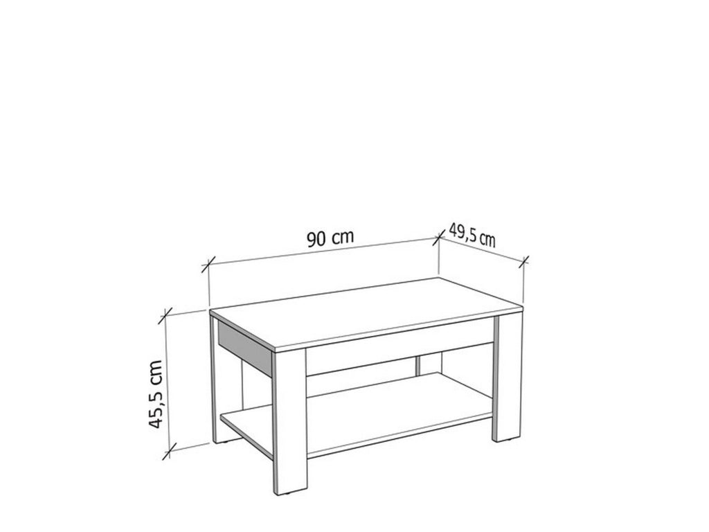 Signa, Tavolino da Salotto un Vano, 90x49.5x45.5h cm Bianco