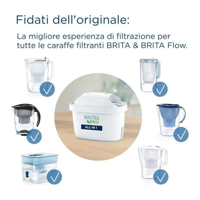 Brita BRI000107NOC MAXTRA PRO Filtro per Caraffa Filtrante All-in-One Filtrazione 4 Stadi 150 L Pack 3 Pezzi