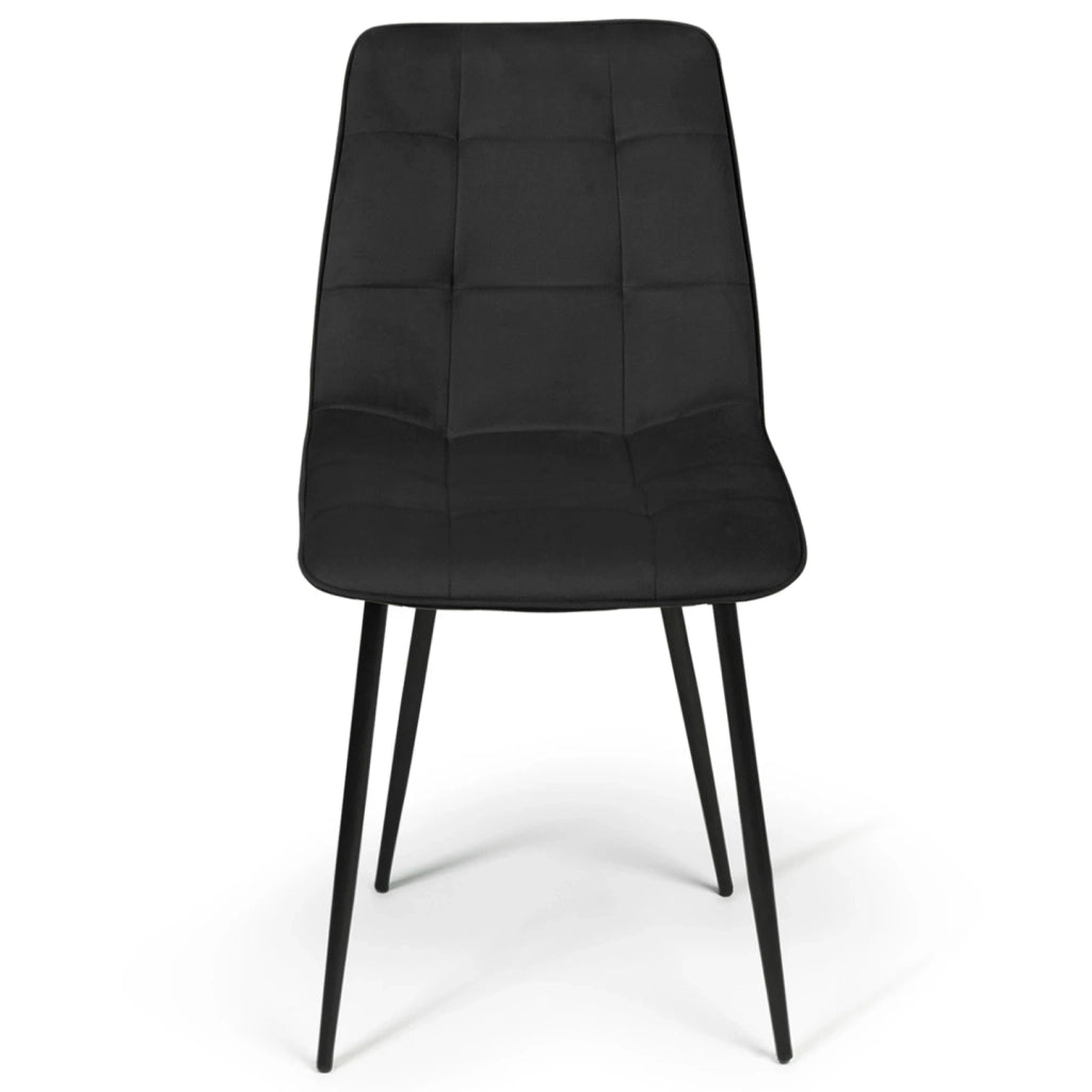 IDMarket - Set di 6 sedie da pranzo MILA in velluto nero