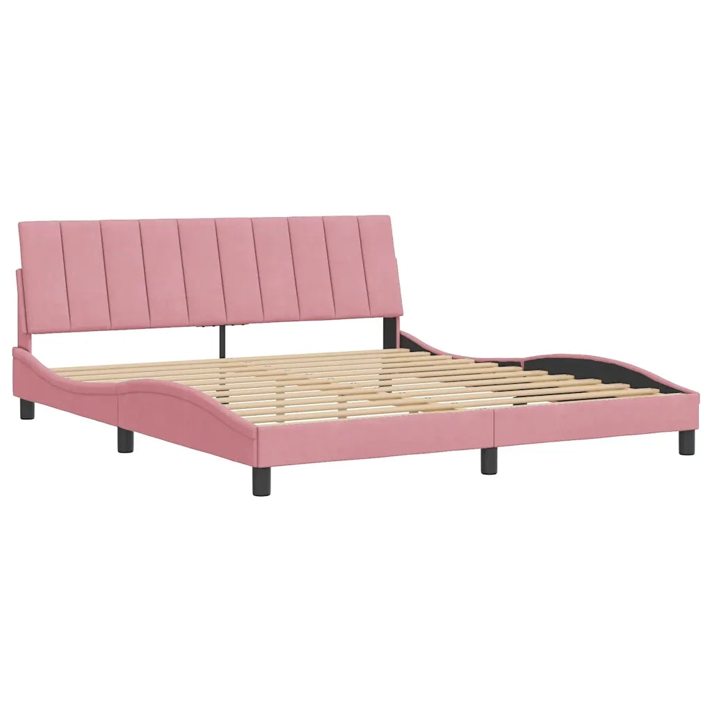 Giroletto senza Materasso Hanko Rosa 180x200 cm in Velluto