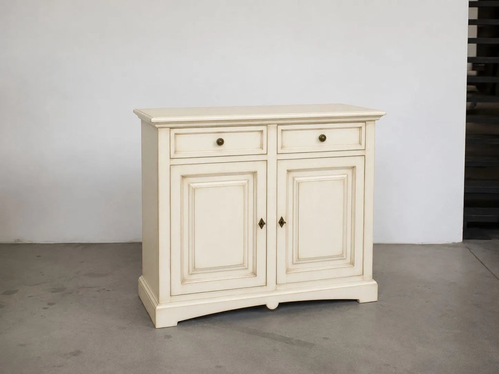 Credenza avorio shabby in legno di pioppo 117x46x96 - Mobili 2G