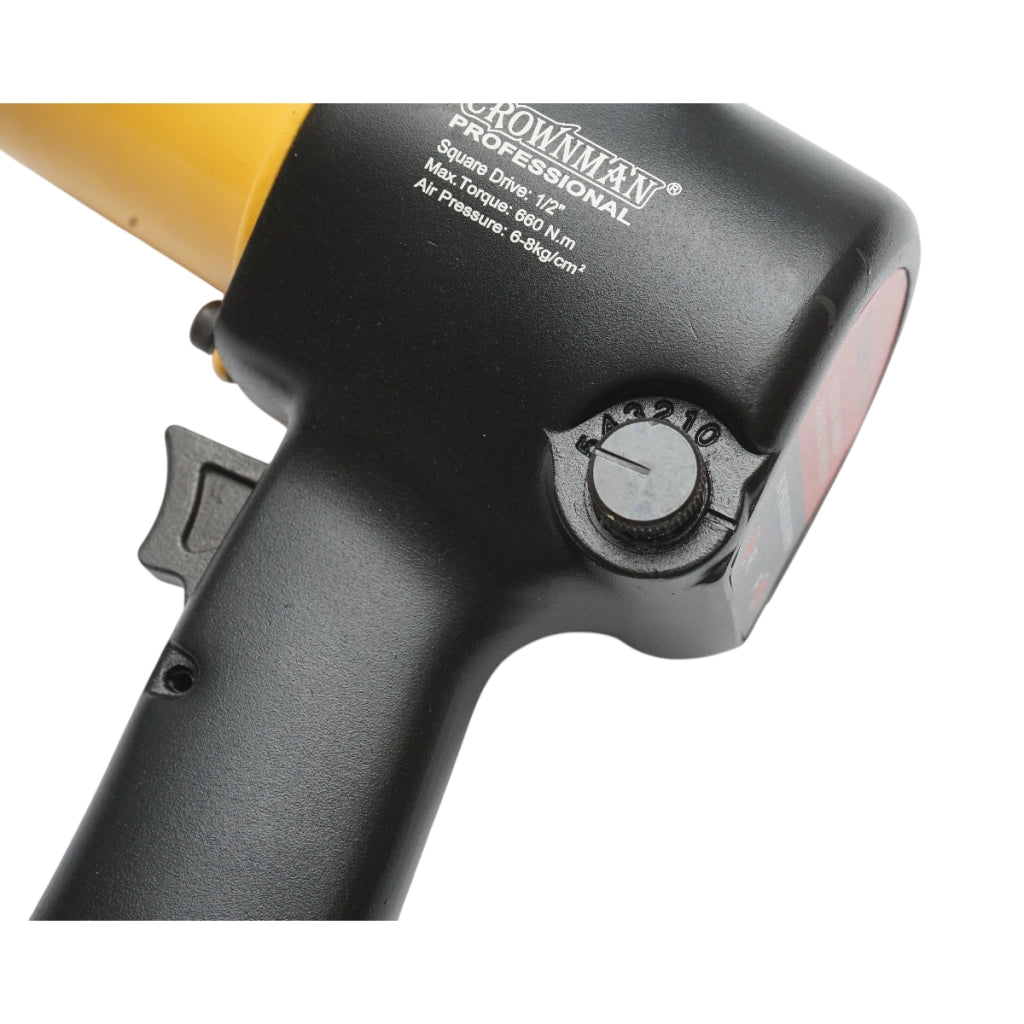 Avvitatore pneumatico reversibile a impulsi da 1/2 pollice, 660 Nm, 8500 giri/min, pressione massima 8 bar Crownman