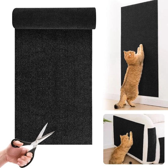 Parete di Salita per Gatti - 200 x 40 cm - Parete di Salita per Gatti - Giocattolo per Gatti - Parete di Salita - Resistente - Protezione dei Mobili - Protezione dei Mobili dai Gatti - Autoadesivo - Parete di Salita per Sedia - Per Sedili e Sedi - Nero