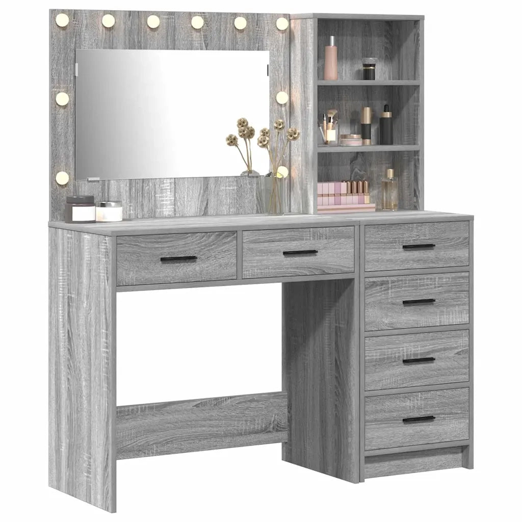 Toeletta | Tavolo da Trucco con cassetto Grigio chiaro 78.5 x 41 x 135 cm