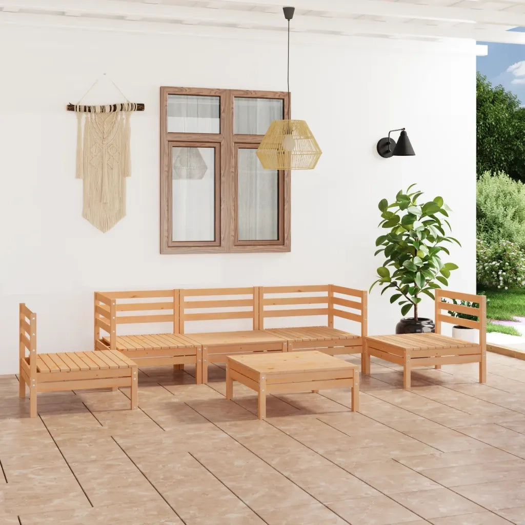 Set Divani da Giardino 6 pz | Set Salotto da Giardino in Legno Massello di Pino