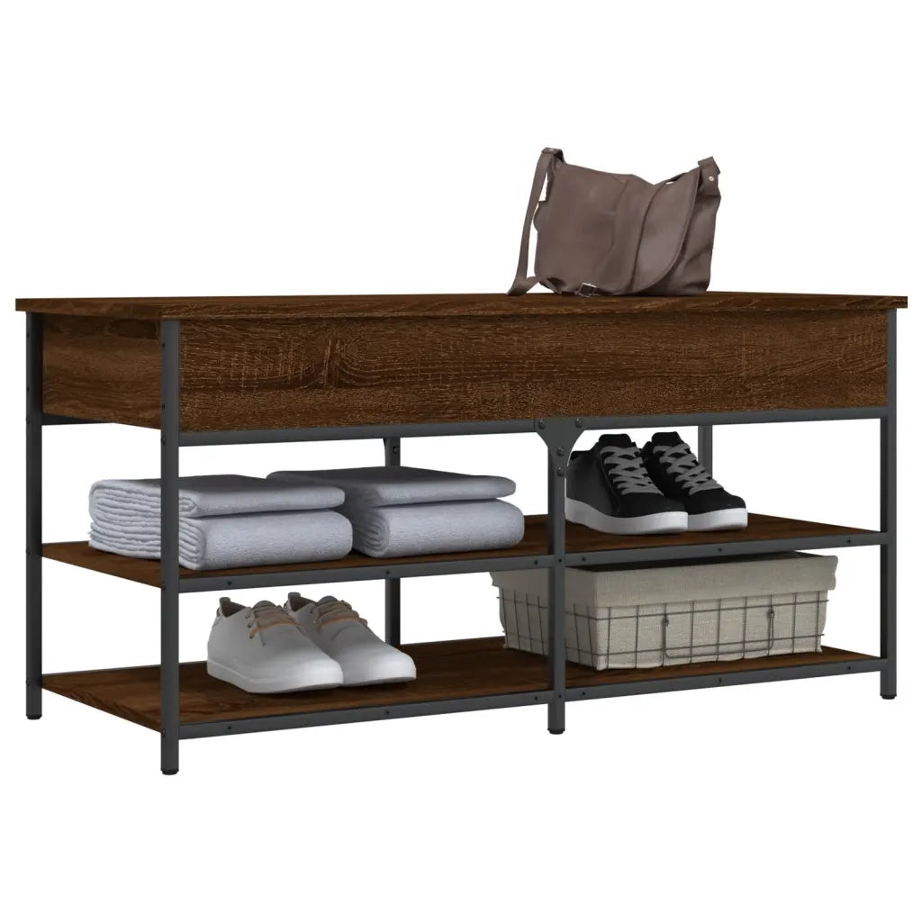 Panca Porta Scarpe Rovere Marrone 100x42,5x50 Legno Multistrato 839037