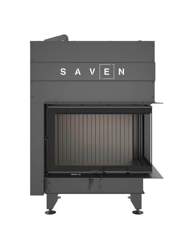 Caminetto ad angolo Nero Inserto Apertura destra Energy Up 75x50x47 (15,1 kW) ECO