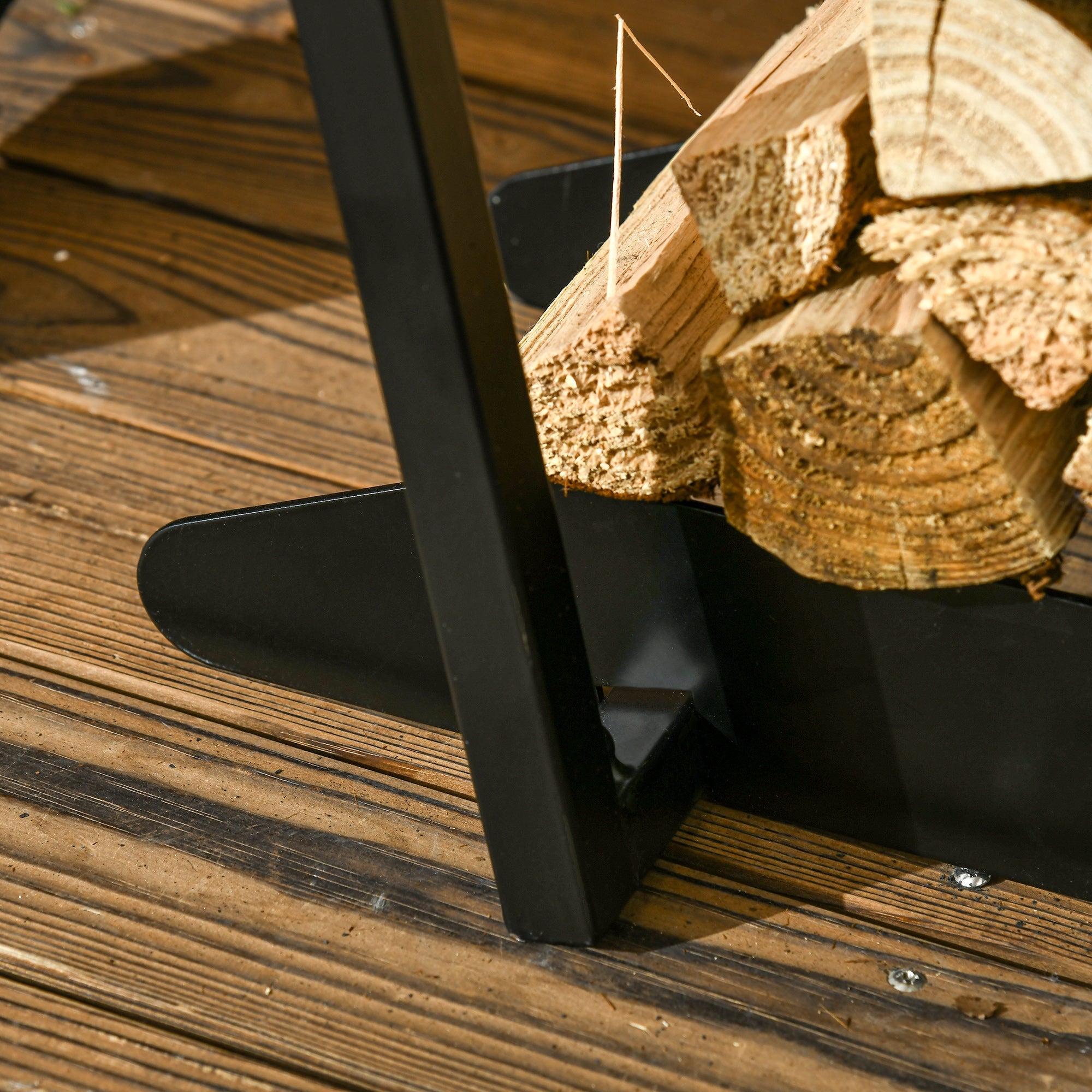 Scaffale Portalegna con Ganci 45x32x58 cm in Acciaio Nero