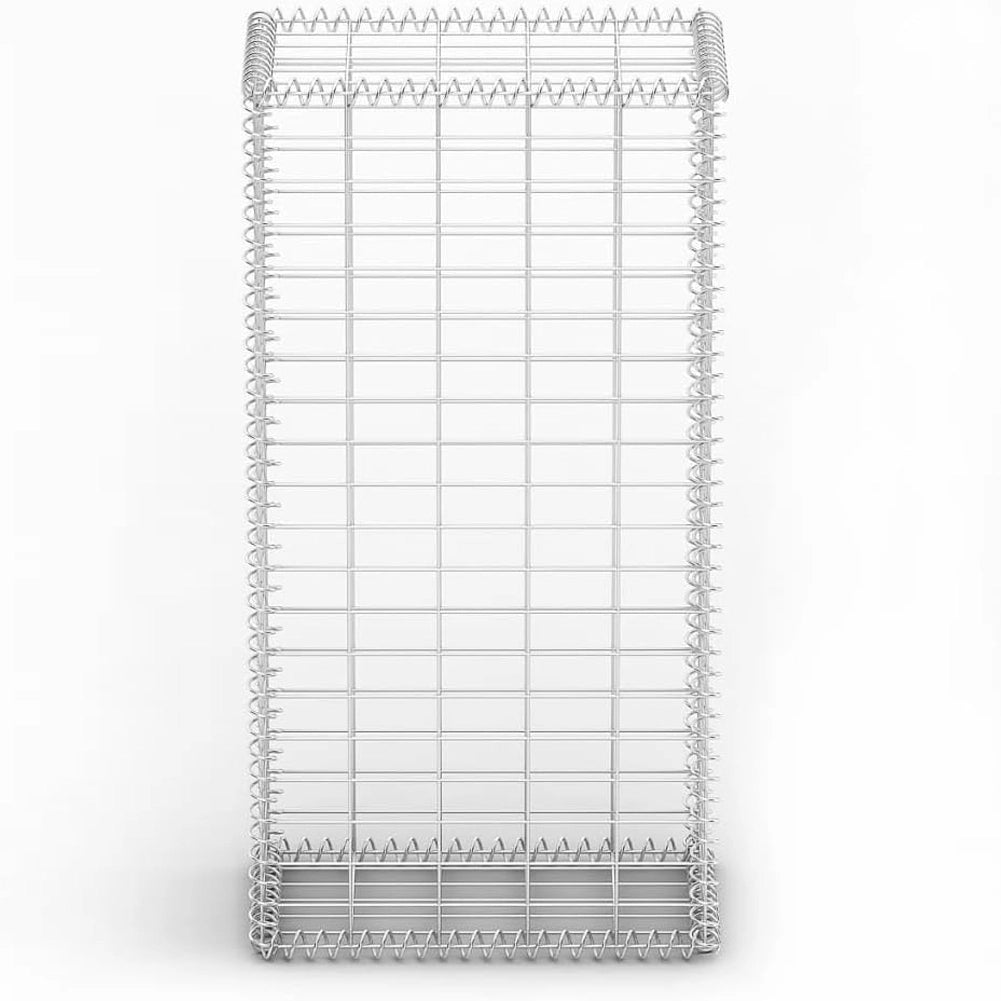 Rete Gabbione Giardino in Acciaio Galvanizzato 100x50x30 cm per Recinzioni e Muretti
