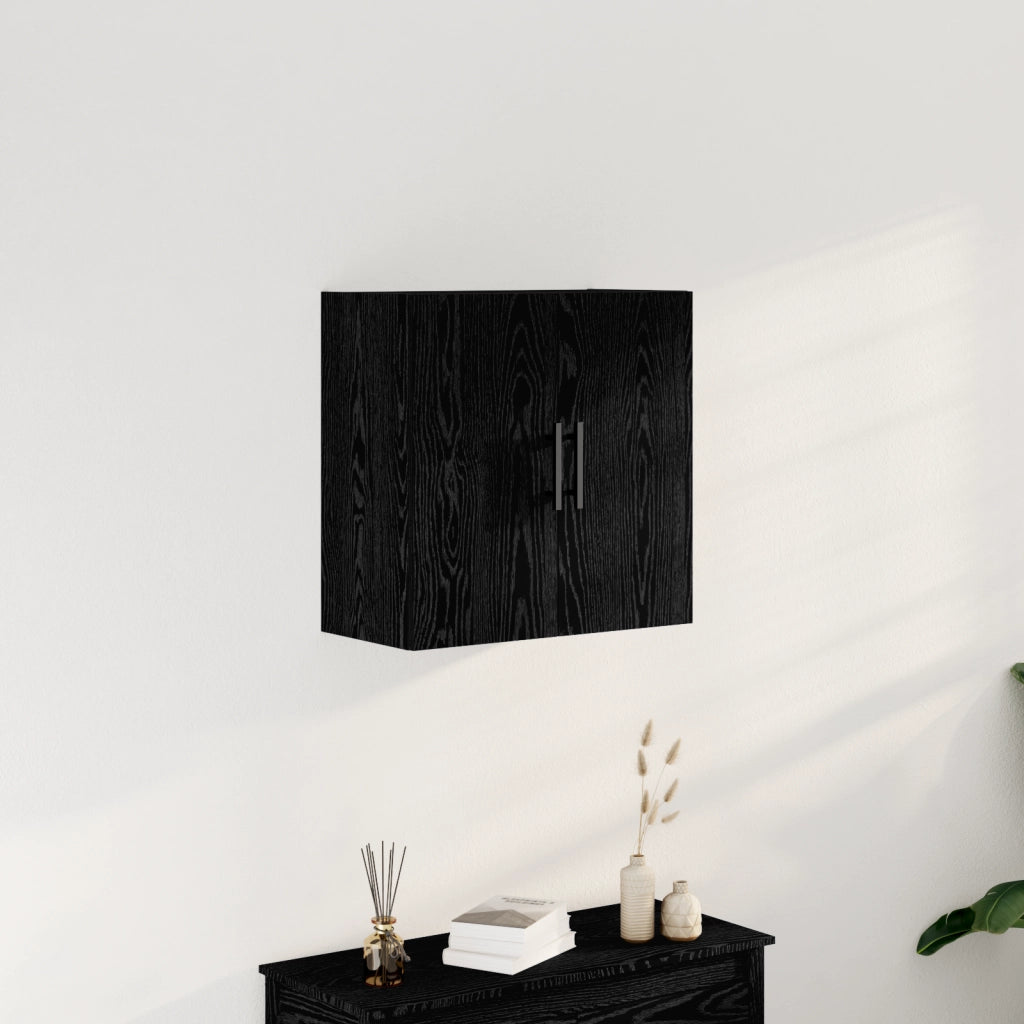 Mobile da muro Nero Rovere 60x31x60 cm Legno ingegnerizzato