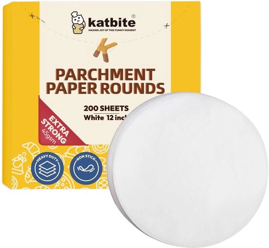 Papier per Bakaranti circa 200 pezzi Ø30,5 cm (12 pollici), carta da forno antiscorrosiva senza grasso con fori per torte, pizza e barbecue