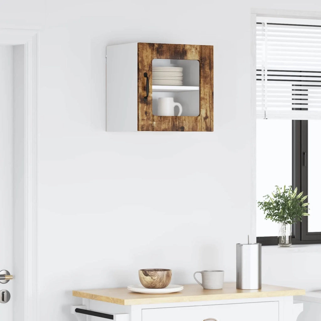 Mobile in vetro da parete LUCCA Rovere Fumo 40 x 31 x 40 cm