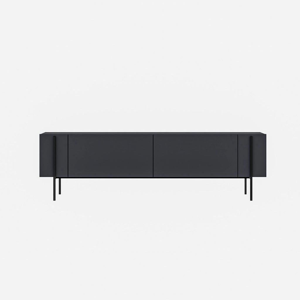 Porta TV in legno "Herman" - 160 x 31 x 45 cm - Grigio antracite