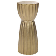 Tavolino in alluminio dorato a forma di pilastro dal design invecchiato 24 x 56 cm Arredamento contemporaneo per la casa