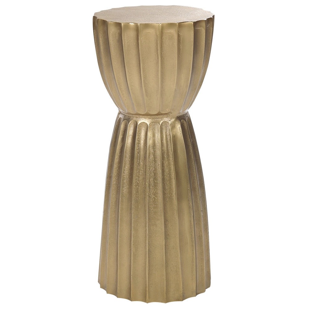Tavolino in alluminio dorato a forma di pilastro dal design invecchiato 24 x 56 cm Arredamento contemporaneo per la casa