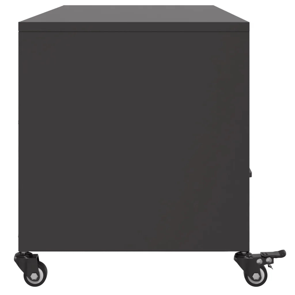 Mobile TV-Credenza per TV-Console TV Nero 100,5x39x43,5 cm in Acciaio 754091