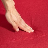 Poltrona Relax Reclinabile con Poggiapiedi in Tessuto Effetto Lino, 69x85x100 cm, Rosso