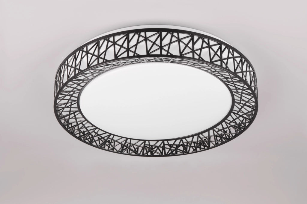 Plafoniera LED CLUSTER RL 48cm 40W telecomando nero