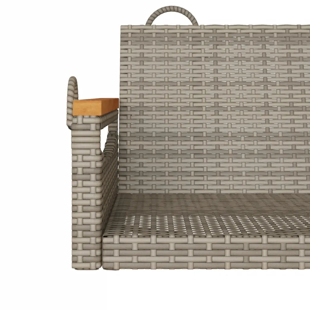 Panca da Giardino | Panchina Dondolo Grigia 109x62x40 cm in Polyrattan