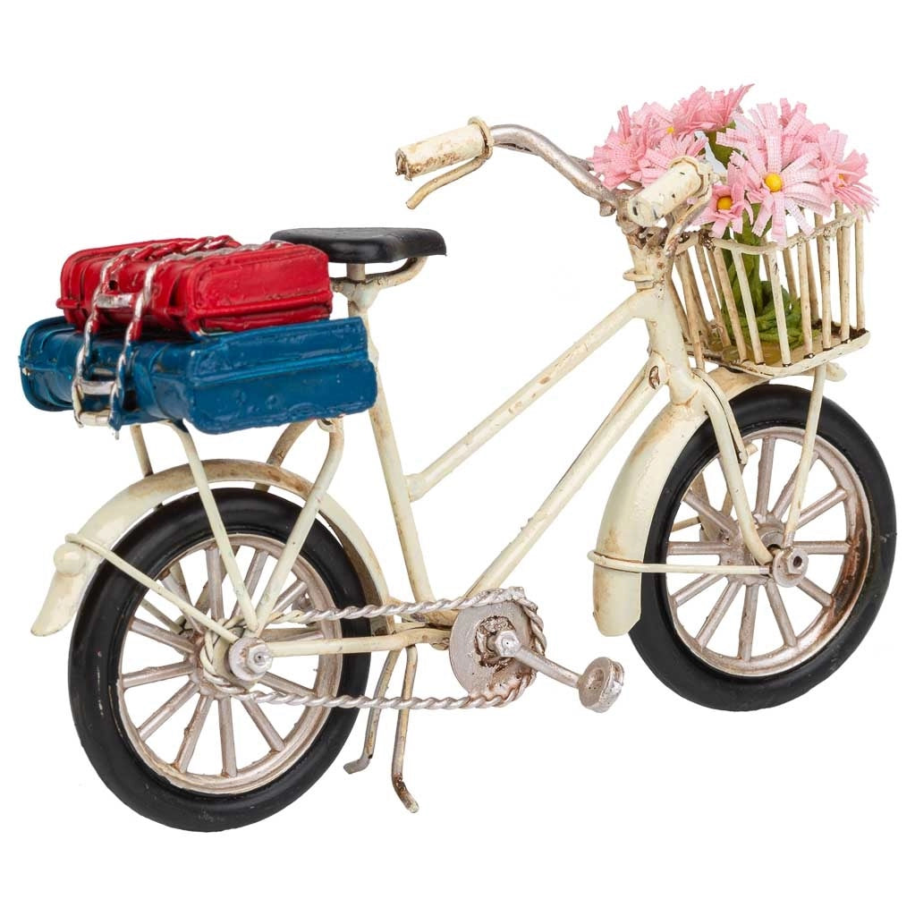 Bicicletta in metallo marrone 16,5x6,5x9,5h