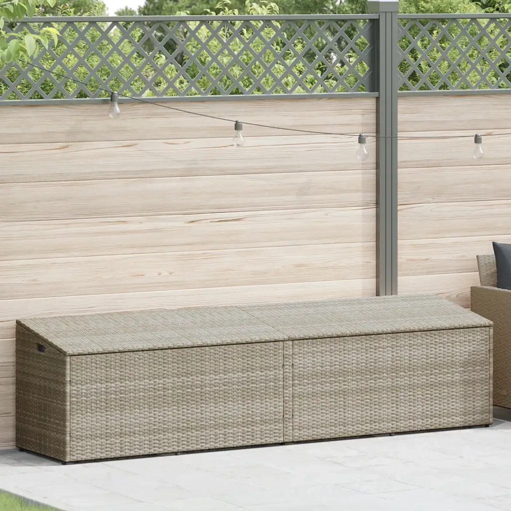 Baule da Giardino Grigio Chiaro 220x50x58 cm in Polyrattan CFW3933202