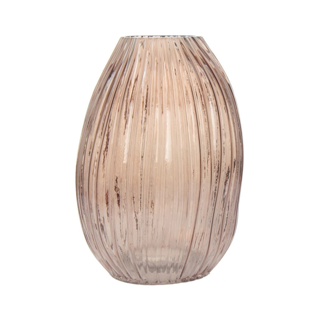Vaso Sidney 100 in vetro soffiato rosa e marrone
