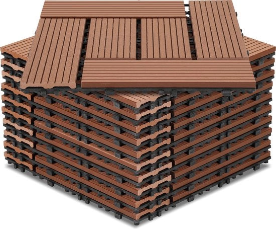 Set di piastrelle WPC da 55 piastrelle 30x30cm in sistema click