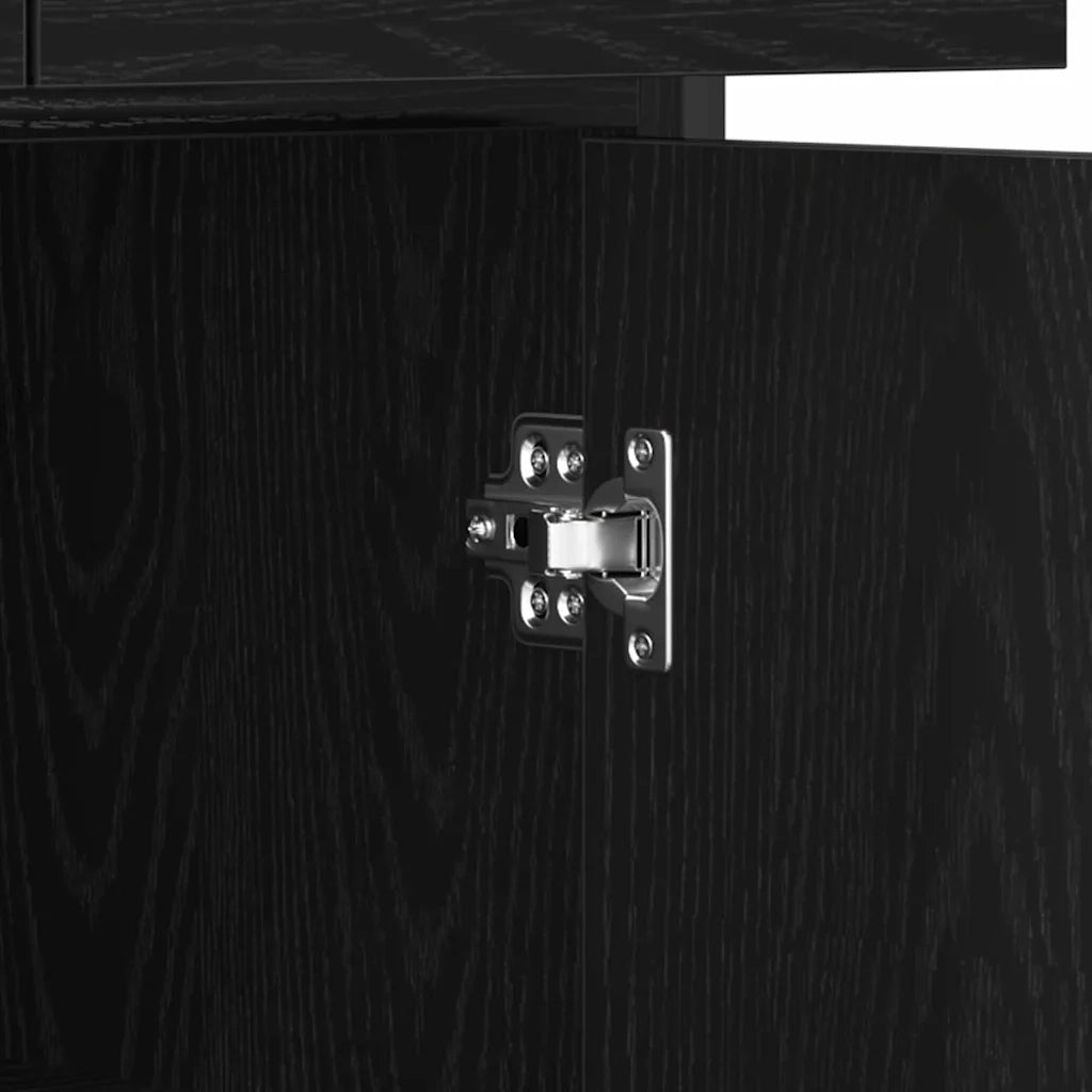 Credenza-Buffet-Armadio da cucina Rovere Nero 70 x 30 x 80 cm Legno multistrato 750208