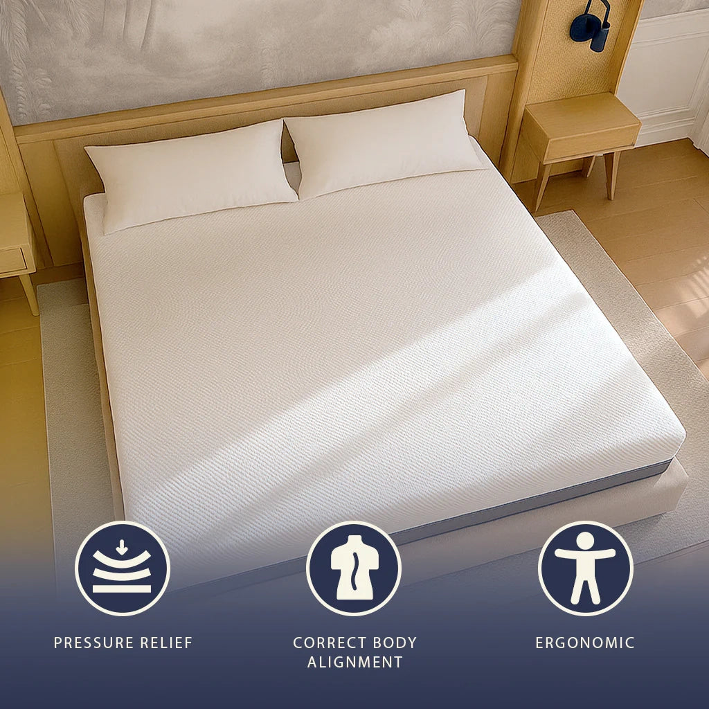 Materasso 160x200 Memory Foam e Waterfoam Alto 22 cm | Materasso Ortopedico e Anallergico | Sfoderabile e Traspirante