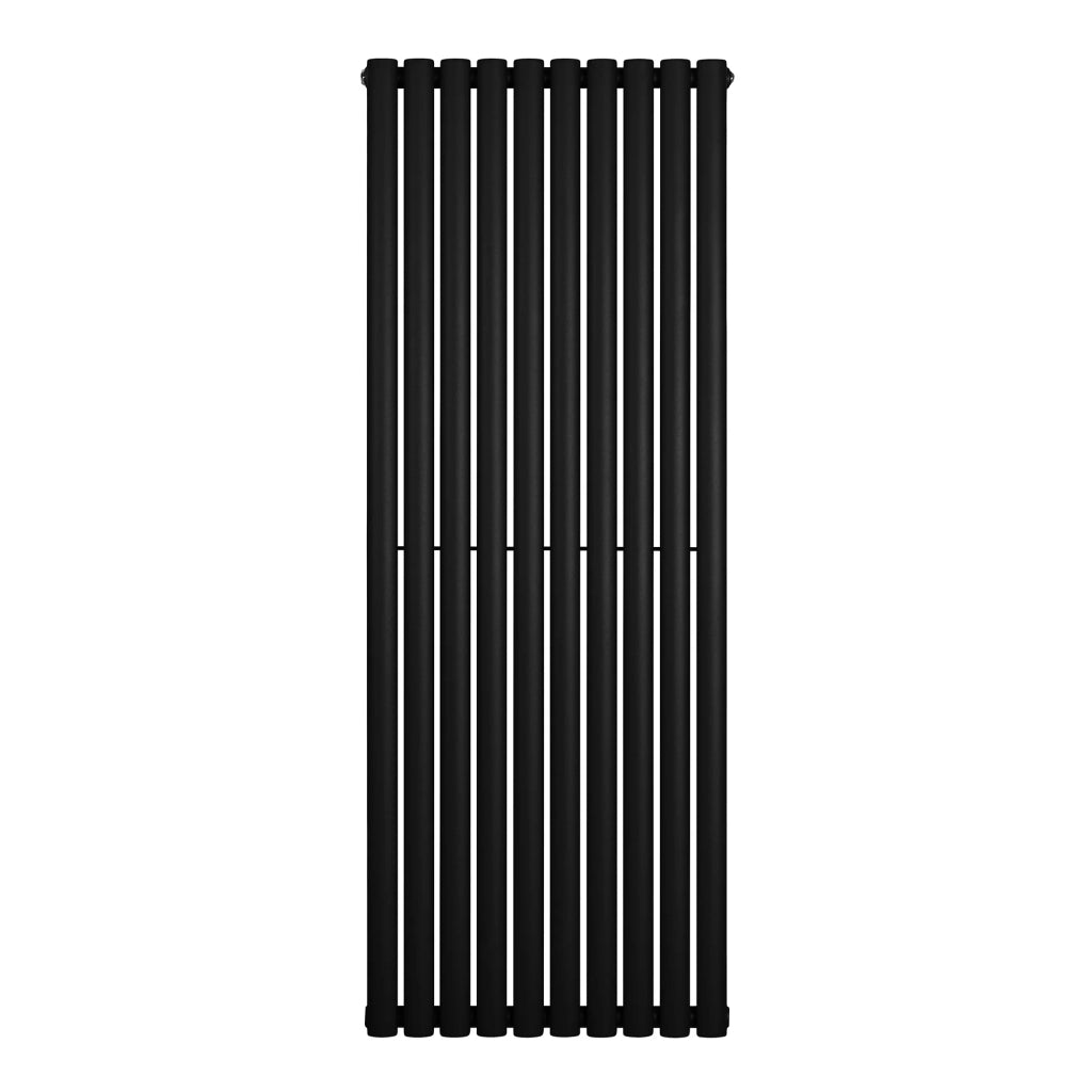 Radiatore Verticale Design Ovale Colonna Singola Nero 1600x600 mm