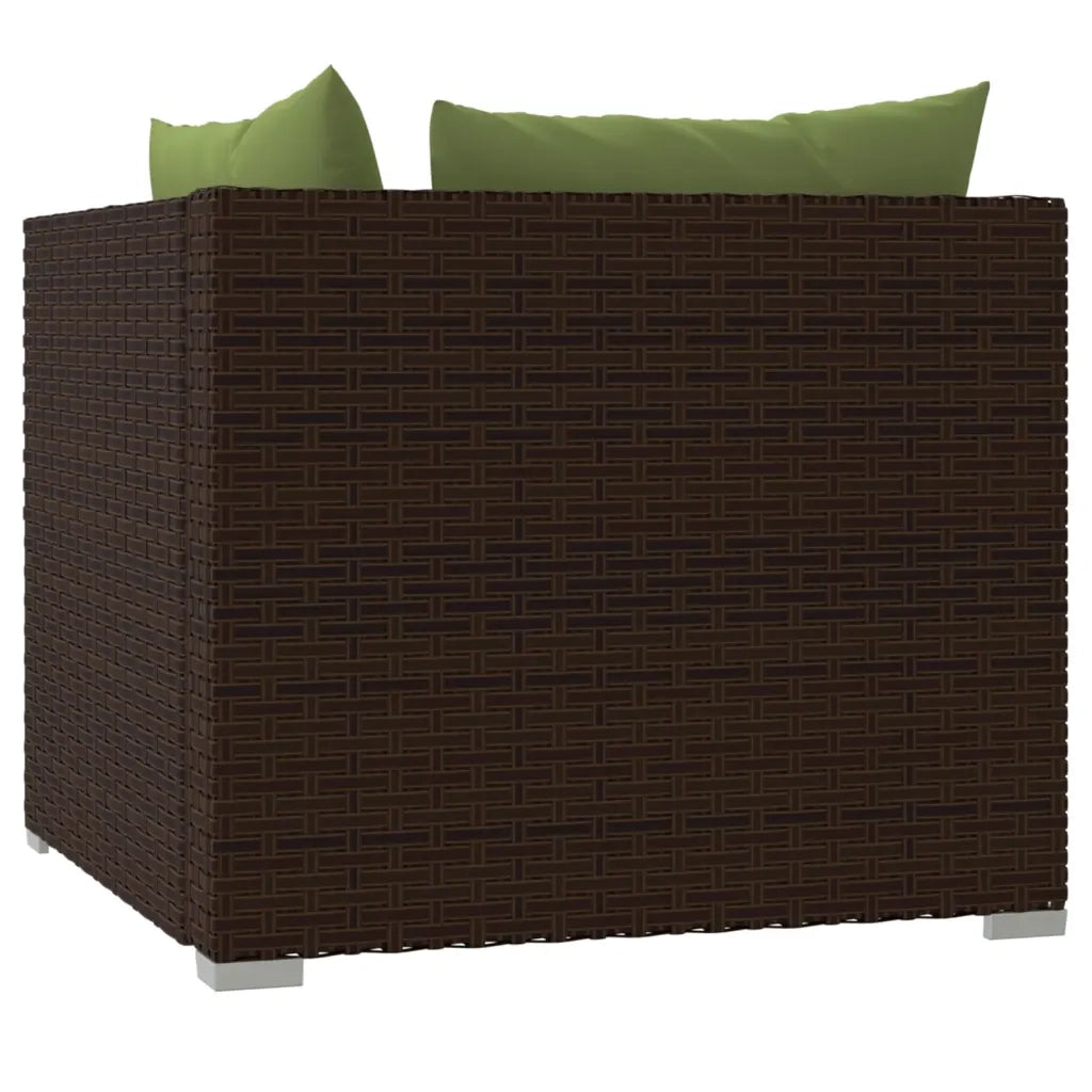 Divano a 2 Posti con Cuscini in Polyrattan Marrone cod mxl 35919